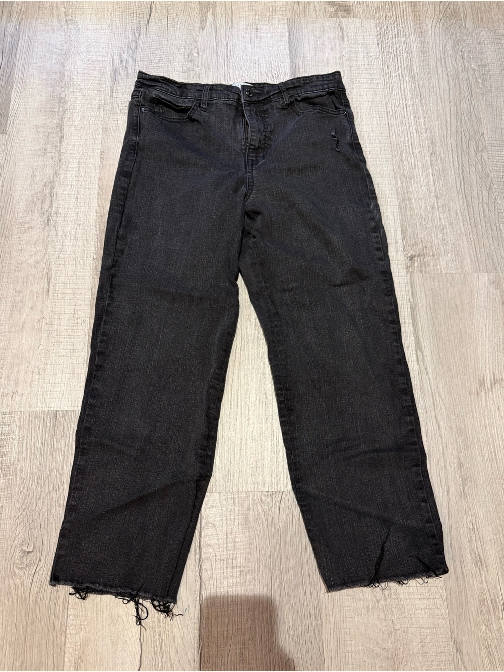 Social Standard Sanctuary Women's HighRise Cropped Straight Black Denim Sz 12
